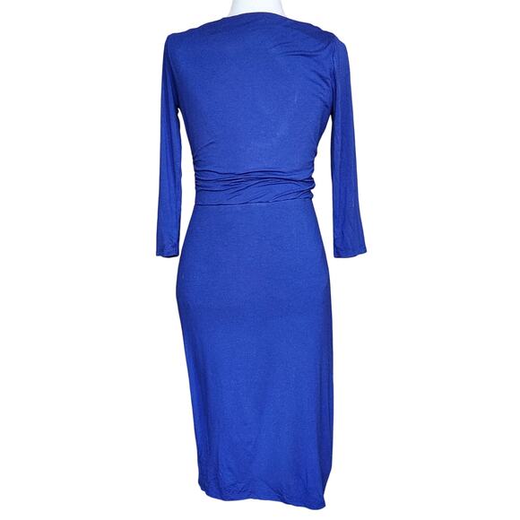 Boden Blue Jersey Stretch Dress Women’s Size 6 | Knee Length, 3/4 Sleeve - Picture 6 of 8